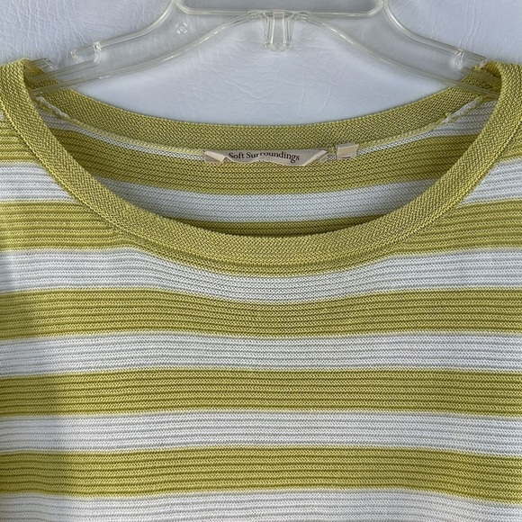 Soft Surroundings Striped PomPom Long Sleeve Top, S - Picture 6 of 10